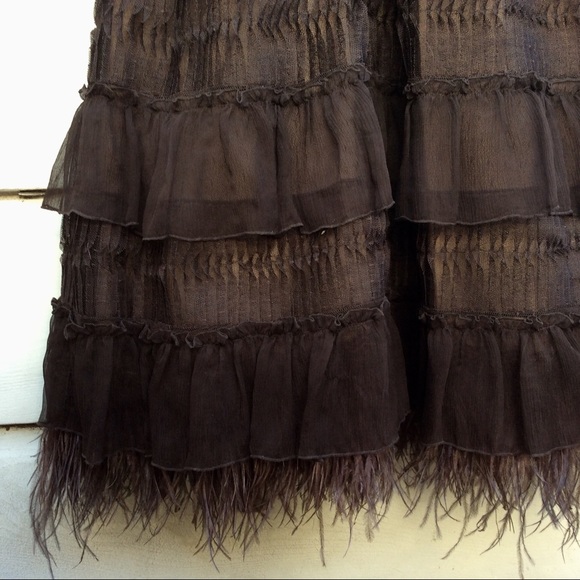 BCBG Max Azria dressy ostrich feather dress 2 - Picture 5 of 8
